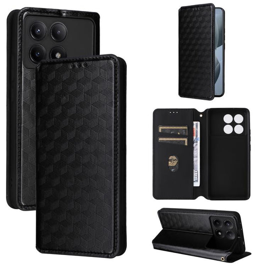 Cubic Grid Texture Flip Leather Phone Case, For Redmi Note 13 Pro 5G, For Redmi K70 / K70 Pro, For Redmi 12 4G, For Redmi Note 12S 4G Global