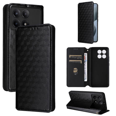 Cubic Grid Texture Flip Leather Phone Case, For Redmi Note 13 Pro 5G, For Redmi K70 / K70 Pro, For Redmi 12 4G, For Redmi Note 12S 4G Global