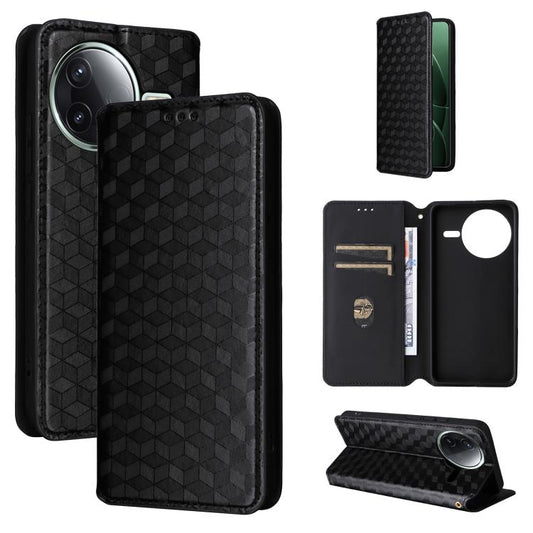 Cubic Grid Texture Flip Leather Phone Case, For Redmi 14C 4G, For Redmi K70 Ultra, For Redmi 13 4G / Note 13R 5G, For Redmi Turbo 3 5G