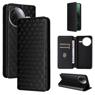 Cubic Grid Texture Flip Leather Phone Case, For Redmi 14C 4G, For Redmi K70 Ultra, For Redmi 13 4G / Note 13R 5G, For Redmi Turbo 3 5G