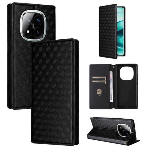 Cubic Grid Texture Flip Leather Phone Case, For Redmi Note 13 Pro 4G Global, For Redmi A3, For Redmi 13C 5G / 13R 5G, For Redmi Note 13 4G