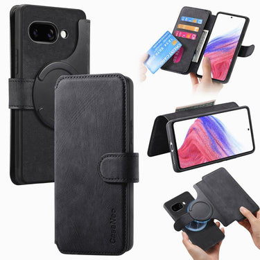 CaseNeo MagSafe RFID Anti-theft Retro Leather Phone Case, For Google Pixel 9a