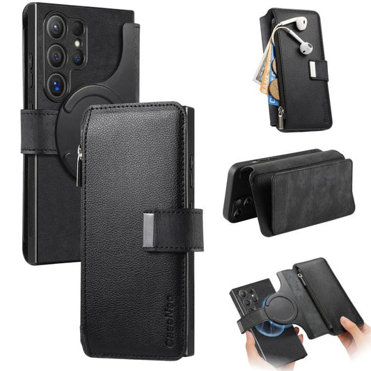 CaseNeo MagSafe RFID Anti-theft Zipper Wallet Retro Leather Phone Case, For Galaxy S24 FE 5G, For Galaxy S24 Ultra 5G, For Galaxy S23 5G
