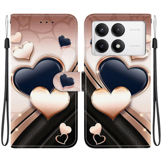 Crystal Texture Colored Drawing Leather Phone Case, For Redmi K70 / K70 Pro / Xiaomi Poco F6 Pro, For Redmi Note 13 Pro / Xiaomi Poco M6 Pro 4G