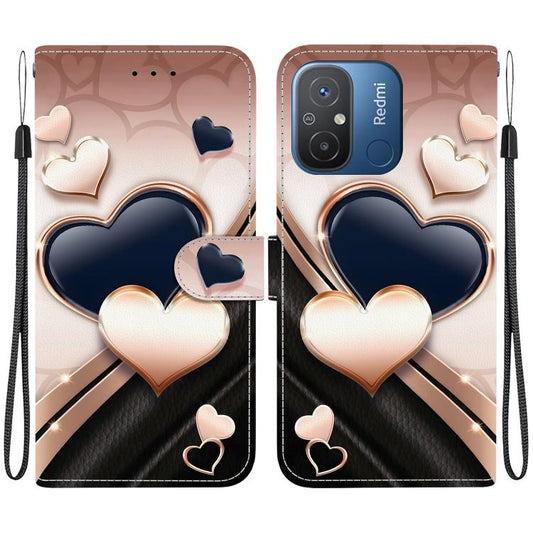 Crystal Texture Colored Drawing Leather Phone Case, For Redmi 12C / Redmi 11A, For Redmi Note 11 Global / Note 11S