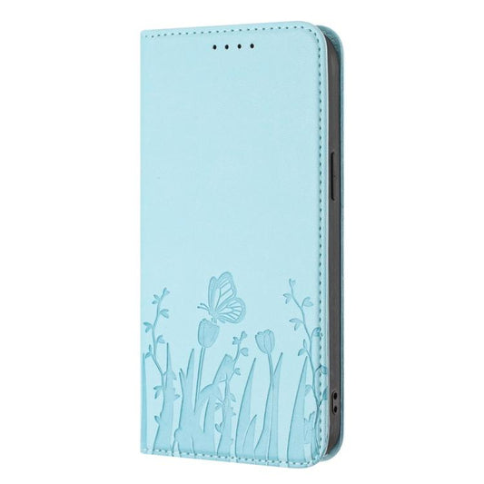 Tulips Butterfly Pattern Magnetic Vegan Leather Phone Case, For Samsung Galaxy S25 5G, For Samsung Galaxy S25+ 5G
