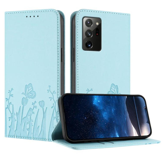 Tulips Butterfly Pattern Magnetic Vegan Leather Phone Case, For Samsung Galaxy Note20, For Samsung Galaxy S20 Ultra