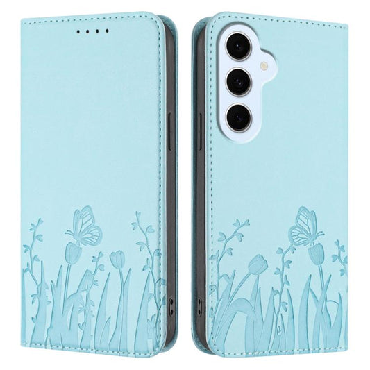 Tulips Butterfly Pattern Magnetic Vegan Leather Phone Case, For Samsung Galaxy S26 Ultra 5G, For Samsung Galaxy S26 5G
