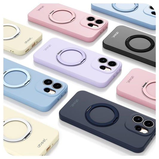 ABEEL Skin-friendly Feel Magnetic Liquid Silicone Phone Case with Holder, For OPPO Reno15 5G Global, For OPPO Find X9, For OPPO Find X9 Pro