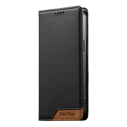 Dierfeng Splicing Strong Magnetic RFID Vegan Leather Phone Case, For Xiaomi 17 Max 5G, For Xiaomi 17T Pro 5G, For Xiaomi 17T 5G, For Xiaomi Poco X8 Pro 5G / Redmi Turbo 5 5G