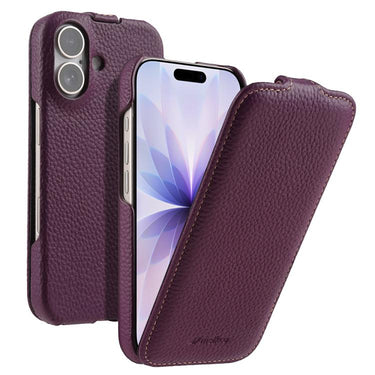 melkco Litchi Texture Vertical Flip Magnetic Genuine Leather Phone Case, For iPhone 17, For iPhone Air