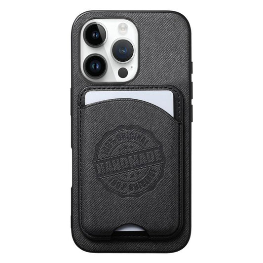 Twill Texture Vegan Leather Magnetic Phone Cover with Detachable Card Holder, For iPhone 15 Pro Max, For iPhone 15 Pro, For iPhone 15 Plus
