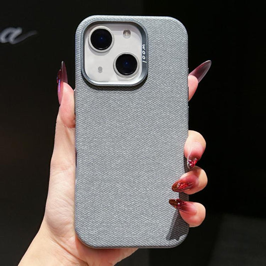 Wool Linen Fabric Full Coverage Magnetic Phone Case, For iPhone 14, For iPhone 14 Pro, For iPhone 14 Pro Max