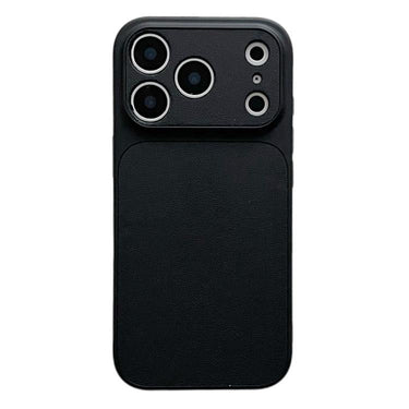 Leather Textured Large Window Full Coverage Phone Case, For iPhone 17 Pro Max, For iPhone 17 Pro, For iPhone 17, For iPhone 16 Pro Max, For iPhone 16 Pro, For iPhone 16