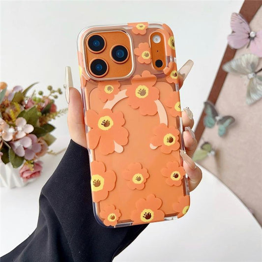 Floral Pattern TPU + PC Magnetic Phone Case, For iPhone 17 Pro Max, For iPhone 17 Pro, For iPhone 17, For iPhone 16 Pro Max