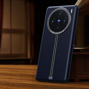 Jazz Series Retro Vegan Leather Textured Metal Frame Magnetic Phone Case, For vivo X200, For vivo X200 Pro mini, For vivo X200 Pro, For vivo X100s