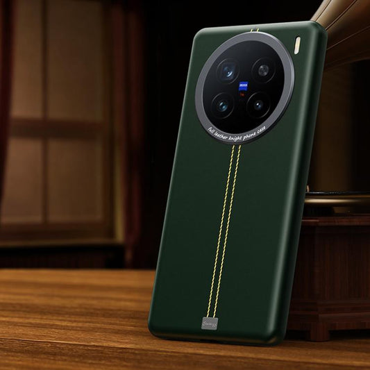Jazz Series Retro Vegan Leather Textured Metal Frame Magnetic Phone Case, For vivo X200, For vivo X200 Pro mini, For vivo X200 Pro, For vivo X100s