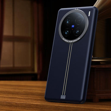 Jazz Series Retro Vegan Leather Textured Metal Frame Magnetic Phone Case, For vivo X100 Ultra, For vivo X100 Pro, For vivo X100