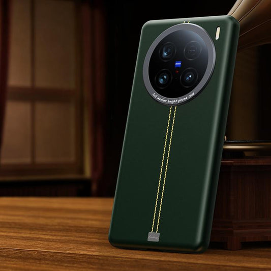 Jazz Series Retro Vegan Leather Textured Metal Frame Magnetic Phone Case, For vivo X100 Ultra, For vivo X100 Pro, For vivo X100