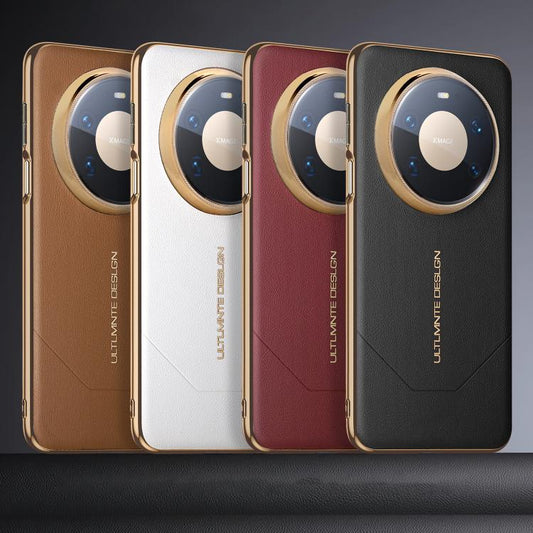 Electroplated Soft Frame Heat Dissipation Vegan Leather Shockproof Phone Case, For Huawei Mate 80 Pro Max, For Huawei Mate 80 Pro, For Huawei Mate 80, For Huawei Mate 70 Air 5G, For Huawei Pura 80 Pro/80 Pro+ 5G, For Huawei Mate 70 Pro
