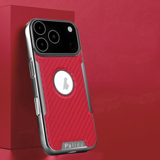 Palida Y7 Electroplated Carbon Fiber Texture Lens Film Phone Case, For iPhone 17 Pro Max, For iPhone 17 Pro, For iPhone 17, For iPhone Air