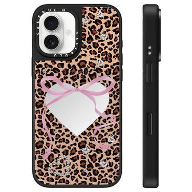 Leopard Cherry Series Pattern Mirror Phone Case, For iPhone 16, For iPhone 15 Pro Max, For iPhone 15 Pro