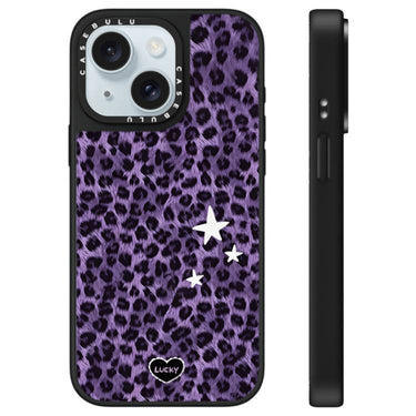 Stars Leopard Series Pattern Mirror Phone Case, For iPhone 15 Plus, For iPhone 15