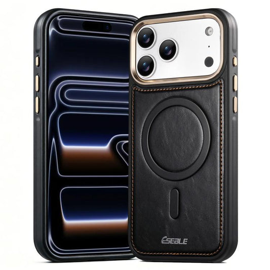 ESEBLE Crazy Horse Pattern Airbag Shockproof Magnetic Phone Case, For iPhone 17 Pro Max, For iPhone 17 Pro, For iPhone 17, For iPhone 16 Pro Max, For iPhone 16 Pro, For iPhone 16, For iPhone 15 Pro Max, For iPhone 15 Pro