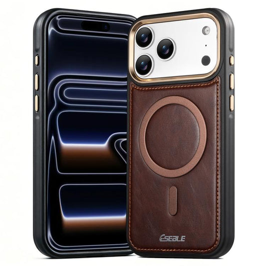 ESEBLE Crazy Horse Pattern Airbag Shockproof Magnetic Phone Case, For iPhone 17 Pro Max, For iPhone 17 Pro, For iPhone 17, For iPhone 16 Pro Max, For iPhone 16 Pro, For iPhone 16, For iPhone 15 Pro Max, For iPhone 15 Pro