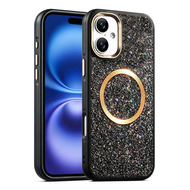 Glitter Airbag Shockproof Magnetic Phone Case, For iPhone 16, For iPhone 15 Pro Max, For iPhone 15 Pro, For iPhone 15, For iPhone 14 / 13, For iPhone 14 Pro