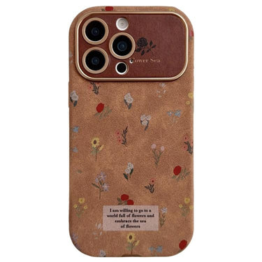 Large Window Desert Gold Small Floral Soft TPU Phone Case, For iPhone 13 Pro Max, For iPhone 13 Pro, For iPhone 13, For iPhone 12, For iPhone 12 Pro Max, For iPhone 12 Pro