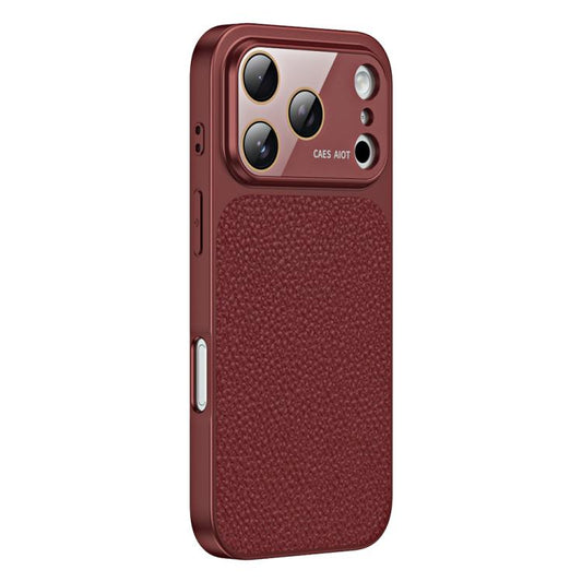 Litchi Textured TPU Phone Case with Lens Film, For iPhone 17 Pro, For iPhone 17