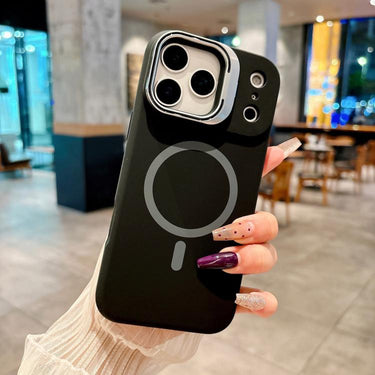Liquid Silicone Magnetic Phone Case with Lens Frame Holder, For iPhone 17 Pro Max, For iPhone 17 Pro, For iPhone 17