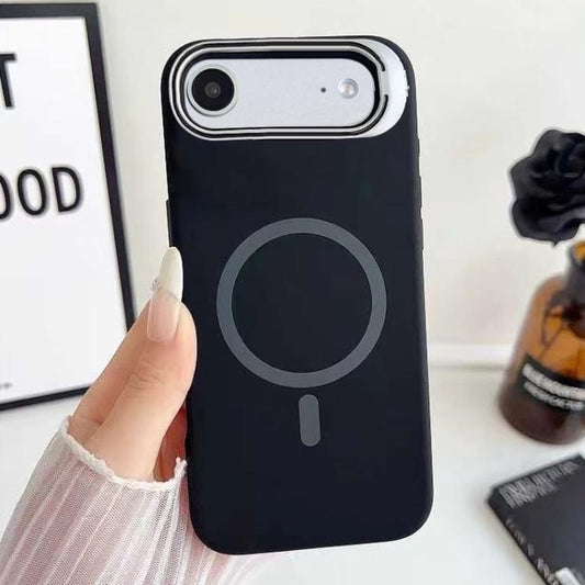 Liquid Silicone Magnetic Phone Case with Lens Frame Holder, For iPhone Air, For iPhone 16 Pro Max, For iPhone 16 Pro
