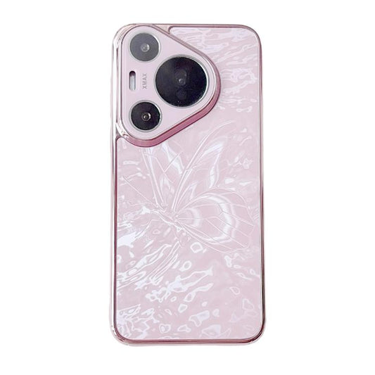 Butterfly Pattern Electroplated PC + Glass Phone Case, For Huawei Pura 70