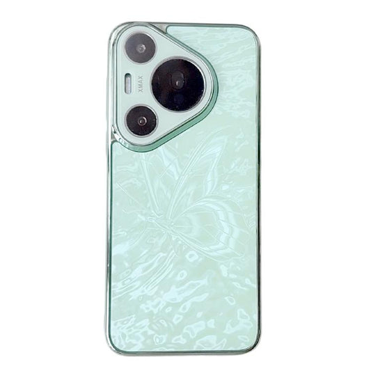 Butterfly Pattern Electroplated PC + Glass Phone Case, For Huawei Pura 70