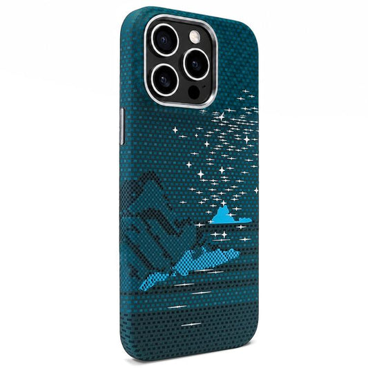 Kevlar Texture Water Sticker Magnetic Phone Case, For iPhone 15 Pro, For iPhone 15, For iPhone 14, For iPhone 14 Pro, For iPhone 14 Pro Max