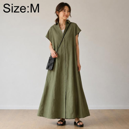 Short Sleeve Casual Short Sleeve Lapel Shirt Dress, S, M, L, XL, 2XL