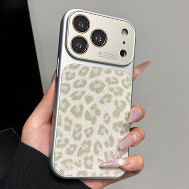 Large Window Full Coverage Glitter Leopard Print Phone Case, For iPhone 17 Pro Max, For iPhone 17 Pro, For iPhone 17, For iPhone Air
