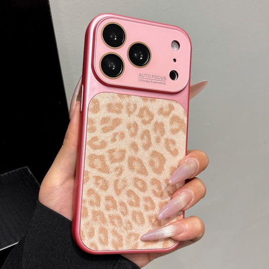 Large Window Full Coverage Glitter Leopard Print Phone Case, For iPhone 17 Pro Max, For iPhone 17 Pro, For iPhone 17, For iPhone Air