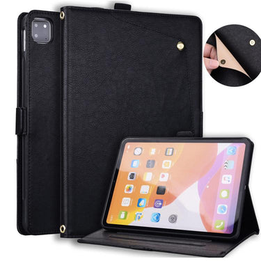 Front Pocket Business Vegan Leather Smart Tablet Case, For iPad Air 13 2026 / 2025 / 2024, For iPad Air 11 2026 / 2025 / 2024, For iPad Pro 13 2025 / 2024, For iPad Pro 11 2025 / 2024, For iPad 2025 / 2022, For iPad mini 2024 / mini 6