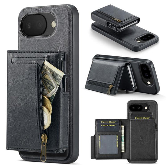 Fierre Shann Oil Wax Vegan Leather Magnetic Card Holder Back Phone Case, For Google Pixel 10a, For Google Pixel 10 Pro XL / 9 Pro XL, For Google Pixel 10 / 10 Pro / 9 / 9 Pro, For Google Pixel 9a