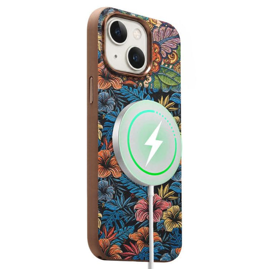 Denior Vintage Boho Embroidery Style Magnetic Protective Phone Case, For iPhone 14 / 13, For iPhone 14 Pro, For iPhone 14 Pro Max