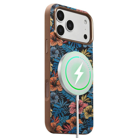 Denior Vintage Boho Embroidery Style Magnetic Protective Phone Case, For iPhone 18 Pro, For iPhone 18 Pro Max, For iPhone 17 Pro Max, For iPhone 17 Pro