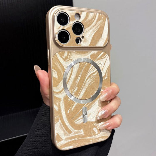 Water Ripple PC Magnetic Vegan Leather Phone Case, For iPhone 15 Pro, For iPhone 15 Plus