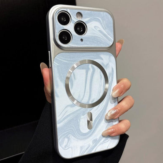 Water Ripple PC Magnetic Vegan Leather Phone Case, For iPhone 15, For iPhone 14 Pro