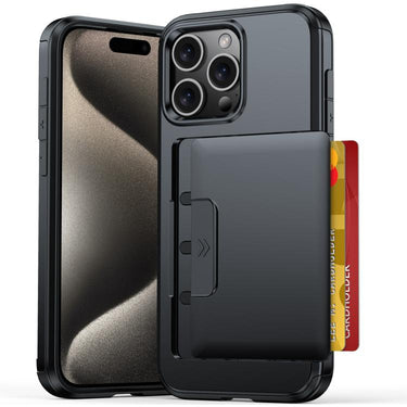 Sliding Card Slot PC Hybrid TPU Phone Case, For iPhone 14 Pro Max, For iPhone 13 Pro Max / 12 Pro Max, For iPhone 13 Pro