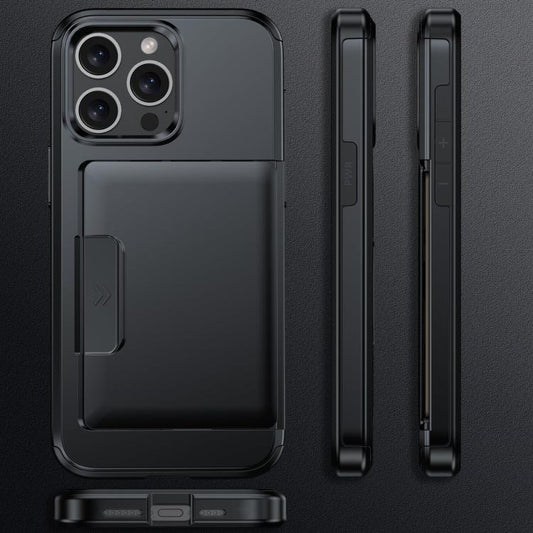 Sliding Card Slot PC Hybrid TPU Phone Case, For iPhone 14 Pro Max, For iPhone 13 Pro Max / 12 Pro Max, For iPhone 13 Pro