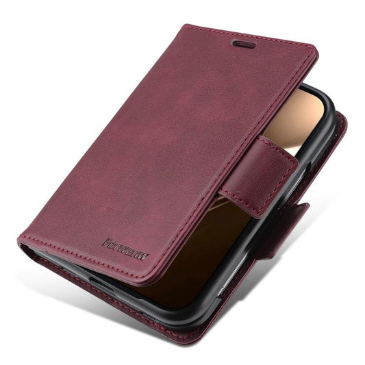 Forwenw F10 Dual-side Buckle Magnetic Vegan Leather Phone Case, For iPhone Duo