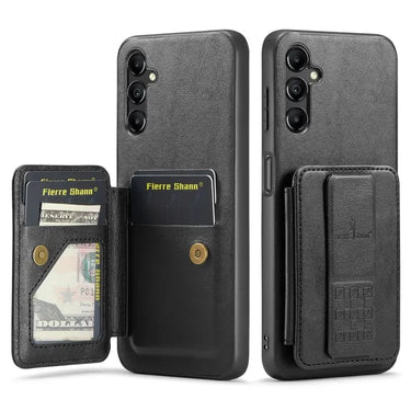 Fierre Shann Oil Wax Cow Leather Card Holder Back Phone Case, For Samsung Galaxy A14 5G, For Samsung Galaxy A53 5G, For Samsung Galaxy A73, For Samsung Galaxy A33 5G